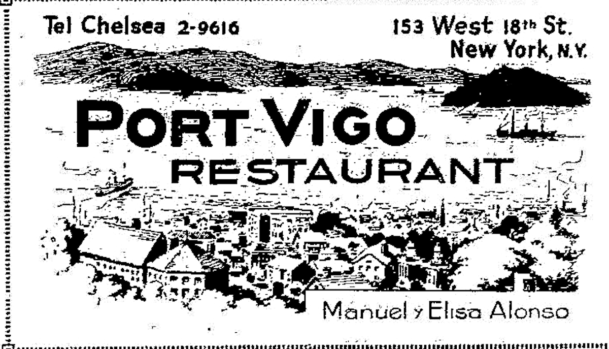 Port Vigo Restaurant > 153 W 18th St, New York │ Anos 40 (España Libre, Arquivo da Emigración Galega)